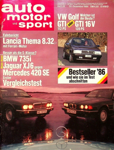 Deckblatt Auto Motor und Sport (26/1986)